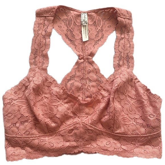 Free‎ People Pink Lace Racerback Bralette XS - Picture 1 of 12